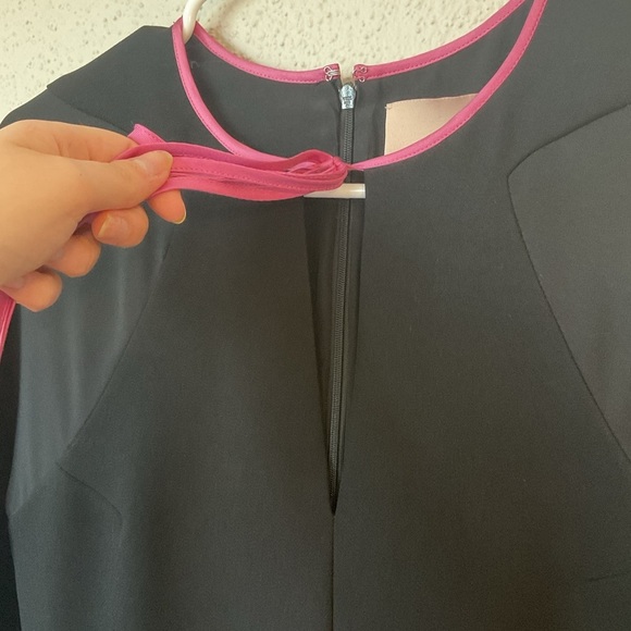 Roksanda Bow Detailed Cady Atlen Midi Dress Size US 4 Black Pink - Picture 7 of 14